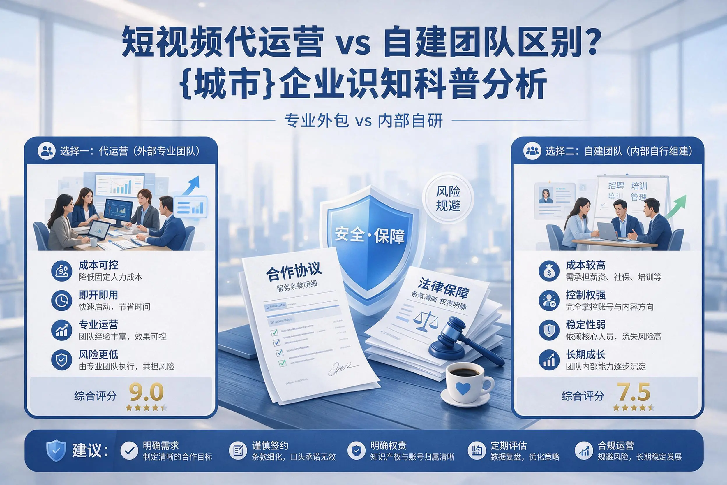 短视频代运营与自建团队区别？海东企业认知科普分析