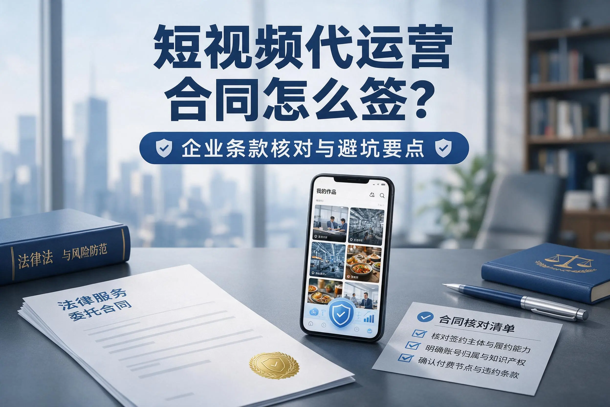 短视频代运营合同怎么签？海东企业条款核对与避坑要点