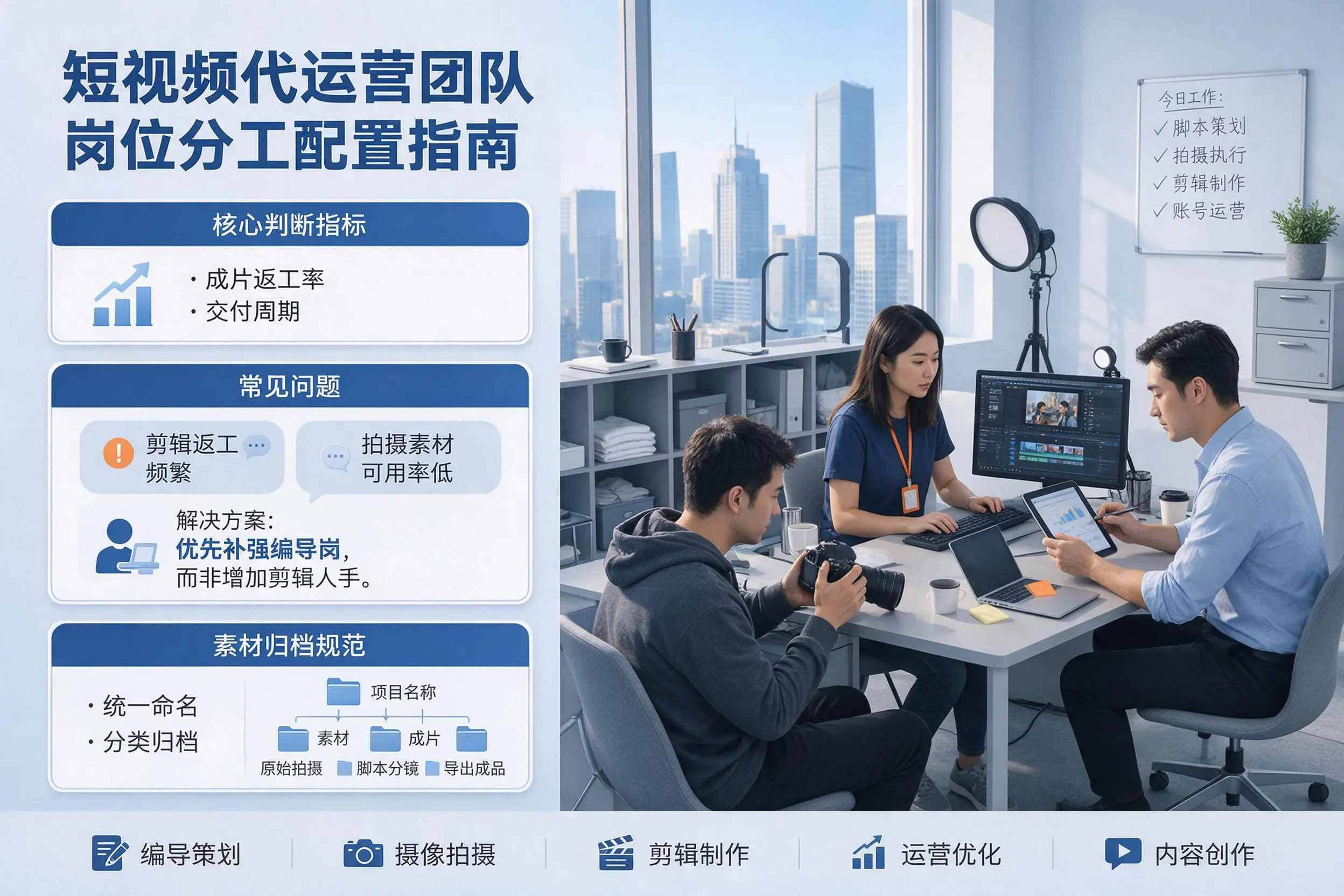 短视频代运营团队如何配置？海东企业岗位分工科普说明