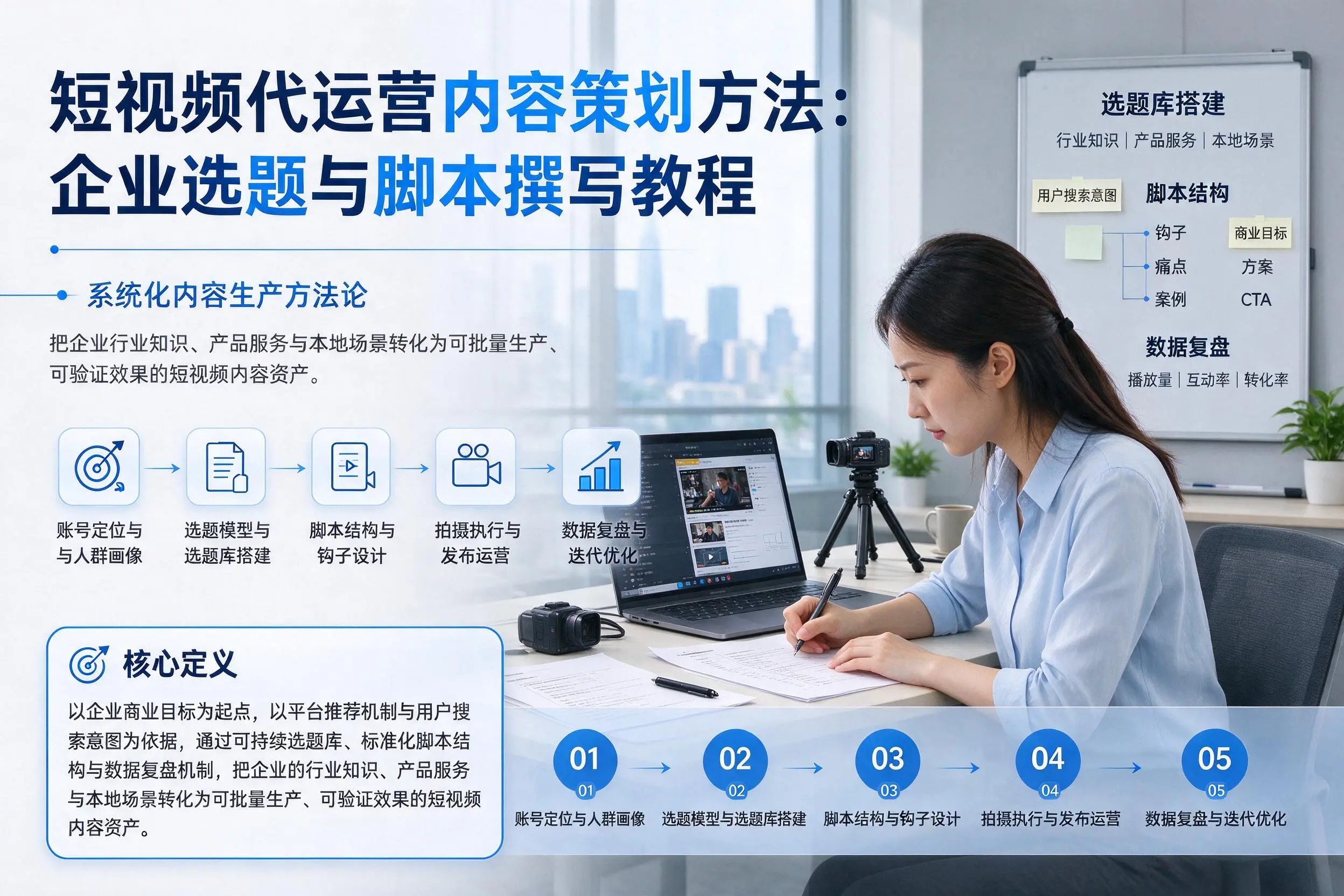 短视频代运营内容策划方法：海东企业选题与脚本撰写教程