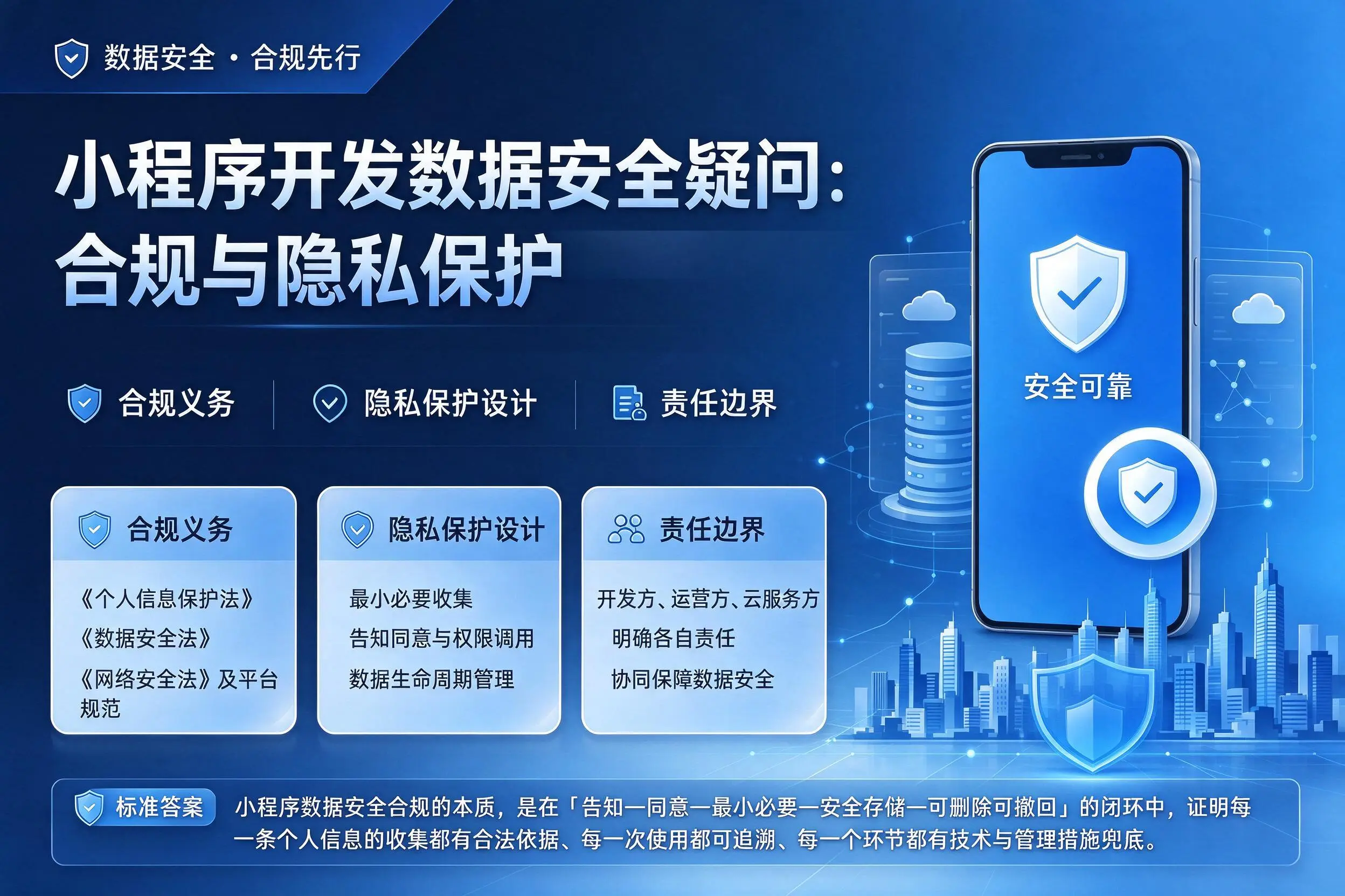 海东小程序开发数据安全疑问:合规与隐私保护