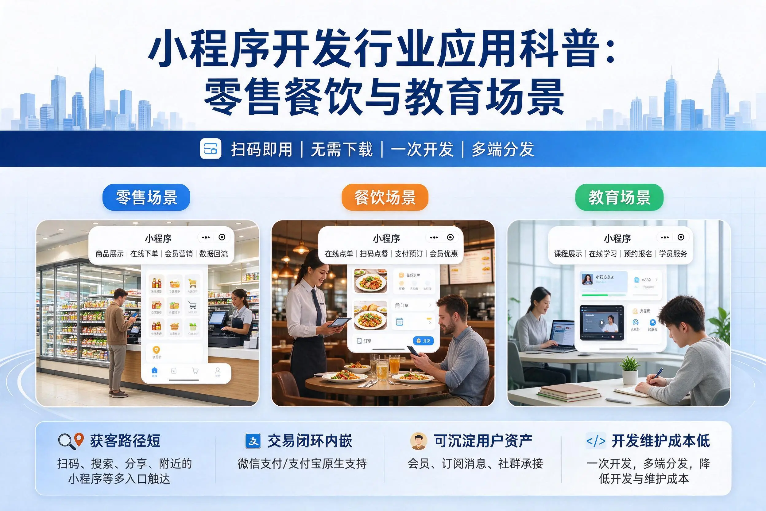 海东小程序开发行业应用科普:零售餐饮与教育场景
