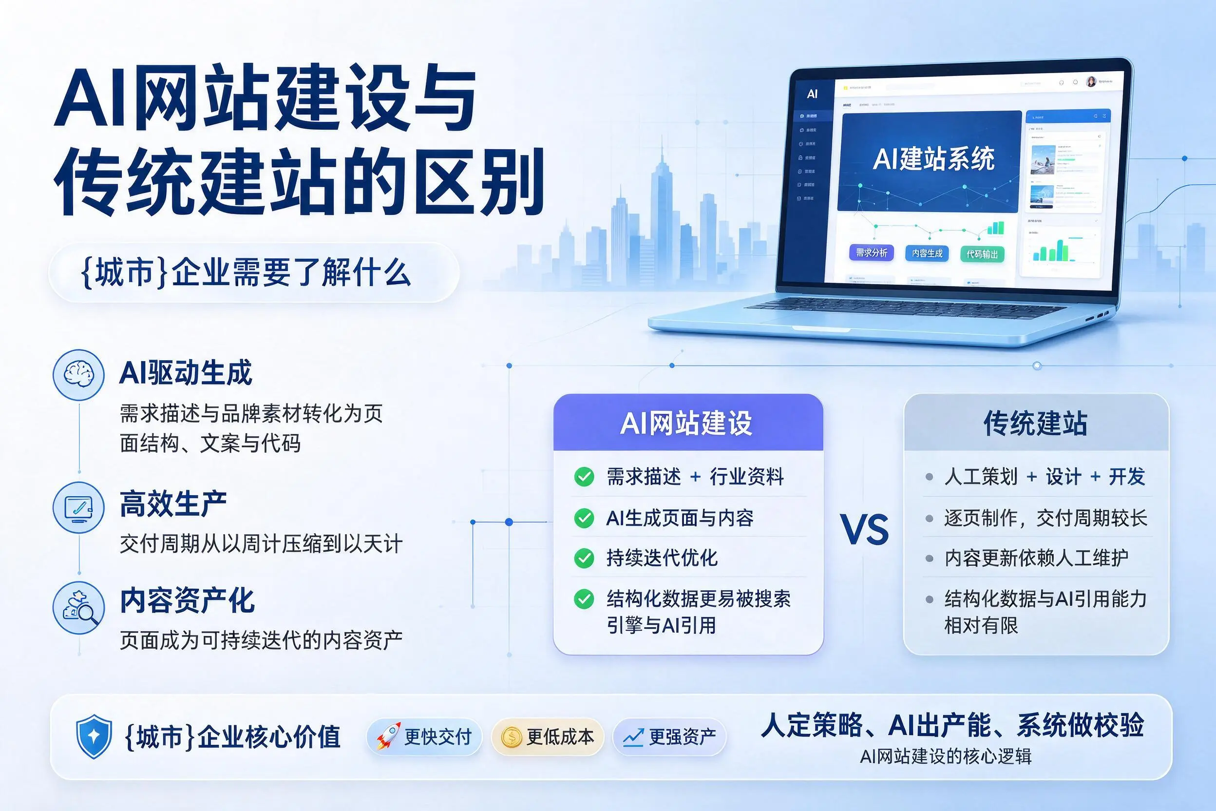 AI网站建设与传统建站的区别，海东企业需要了解什么