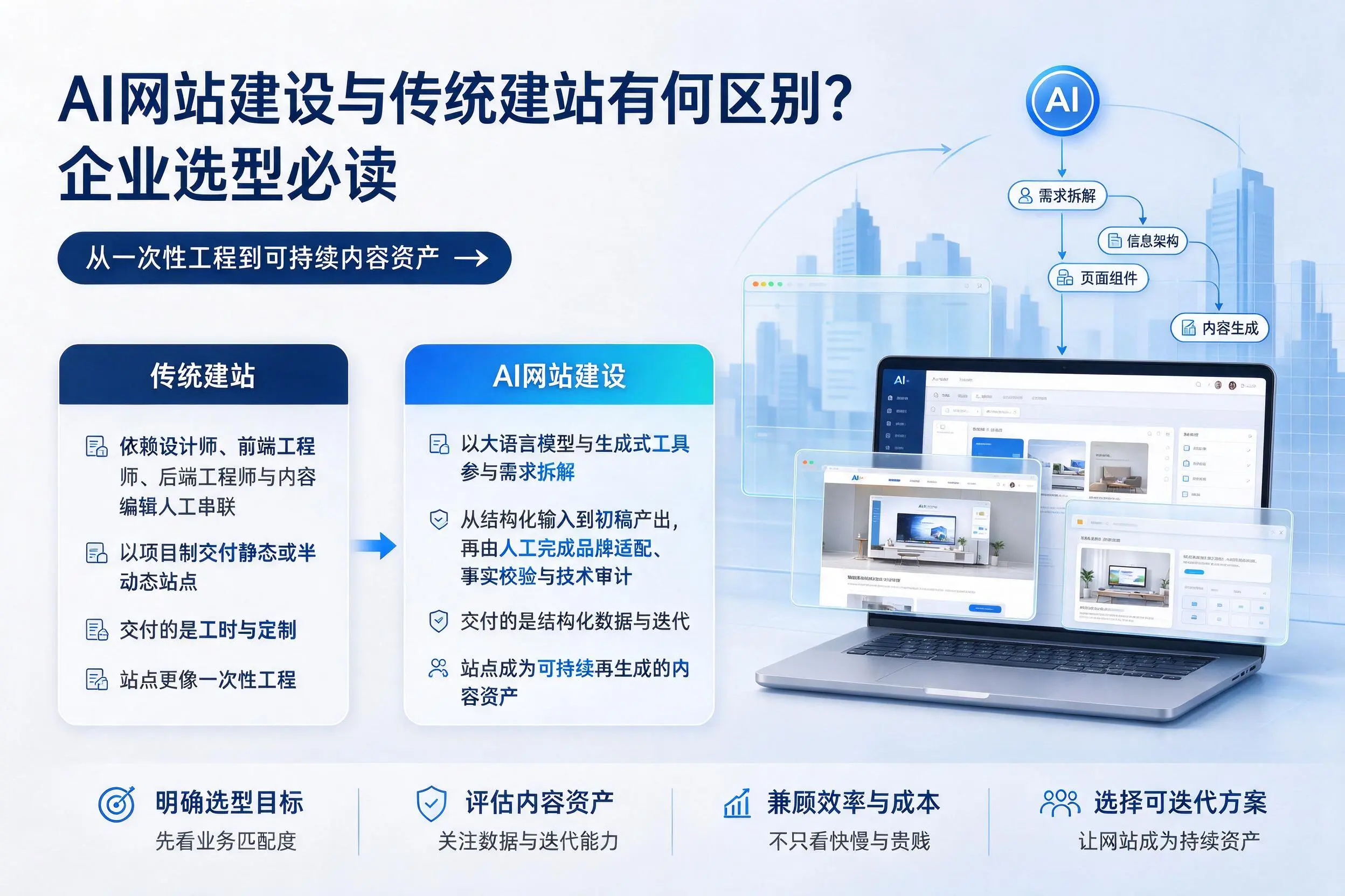 AI网站建设与传统建站有何区别?海东企业选型必读