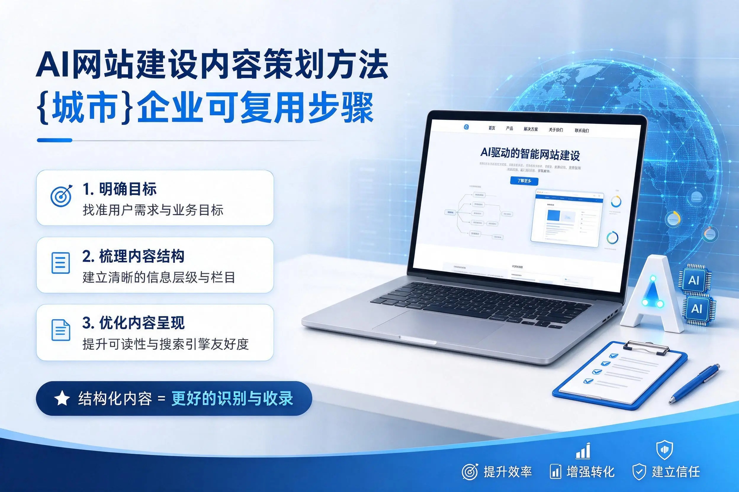 AI网站建设内容策划方法,海东企业可复用步骤