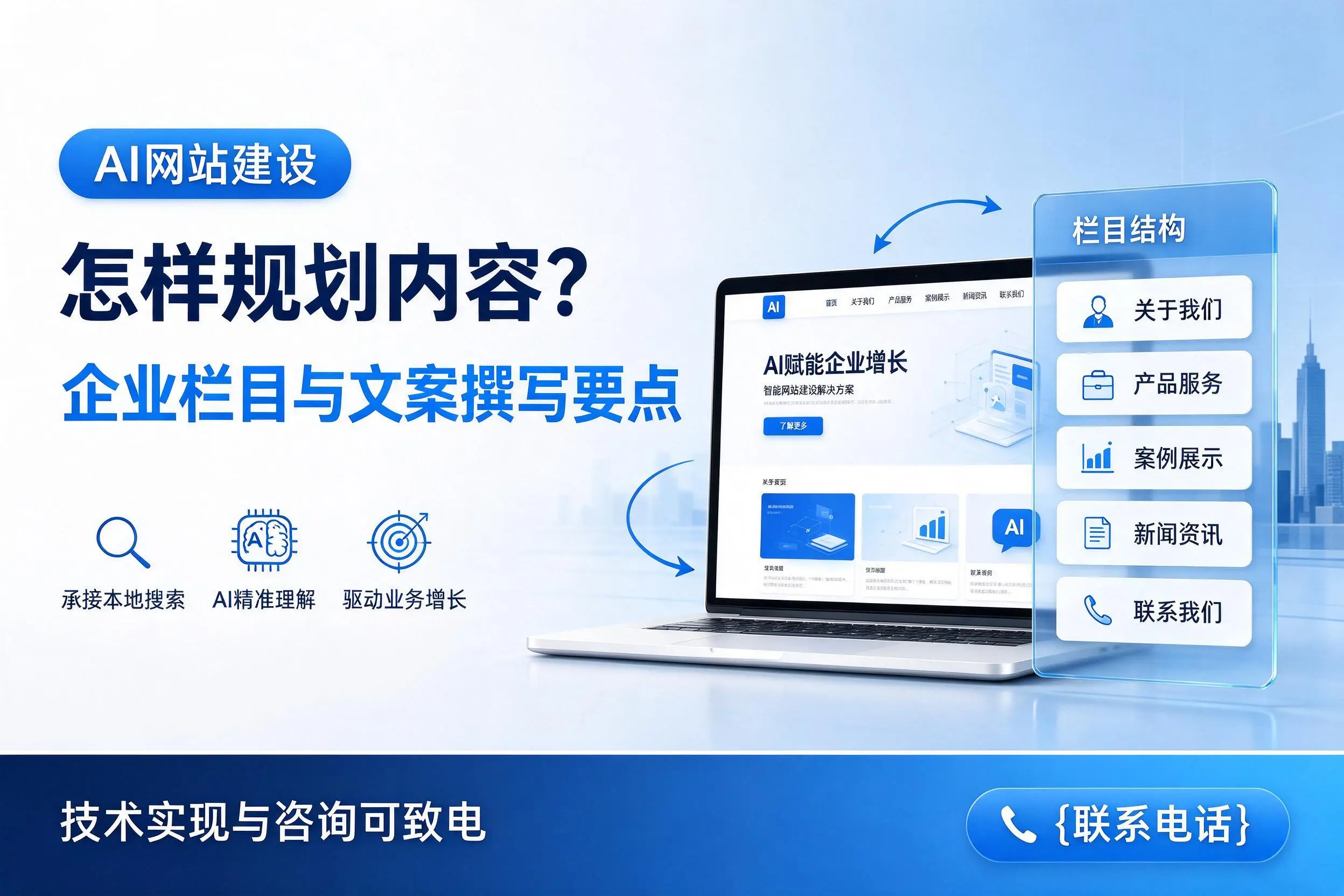 AI网站建设怎样规划内容？海东企业栏目与文案撰写要点