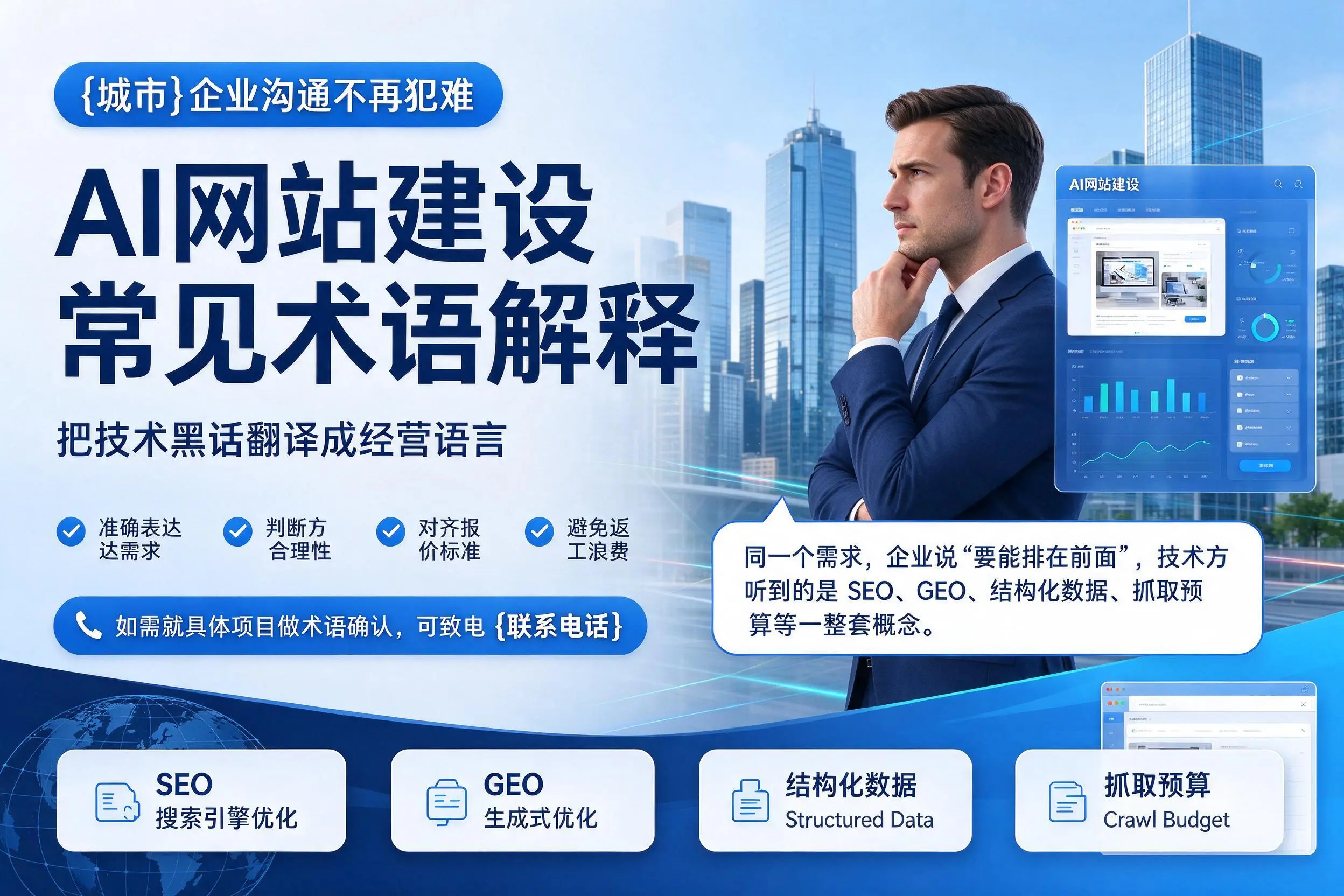 AI网站建设常见术语解释,海东企业沟通不再犯难